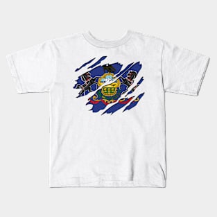 Tear Away Pennsylvania Flag Kids T-Shirt